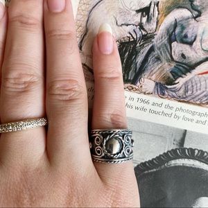 Vintage Sterling Silver intricate ring, size 6.5